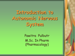 Introduction to Autonomic Nervous System