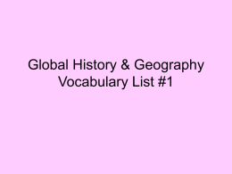 Global History & Geography Vocabulary List #1