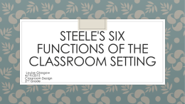 Steele's Six Functions of the Classroom Setting