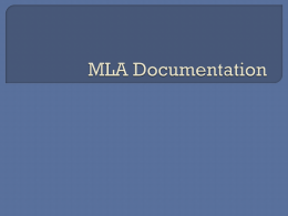 MLA Documentationx - Utah Electronic High School