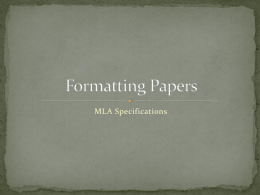 Formatting Papers - Fairfield College Preparatory School