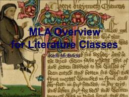 MLA Overview - Kelli McBride