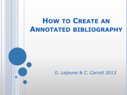 How to Create an Annotated bibliography