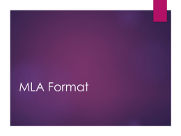 MLA Format - Germantown School District
