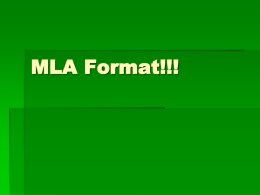 MLA Format!!!