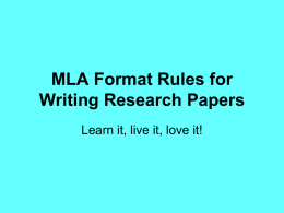 MLA Format Rules for Writing Research Papers