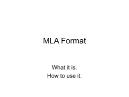MLA Format