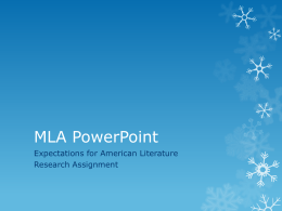 MLA PowerPoint - Bremen High School District 228 / Overview