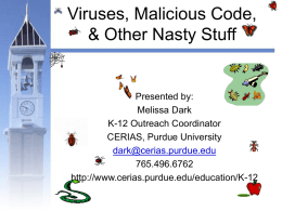 Viruses, Malicious Code, & Other Nasty Stuff