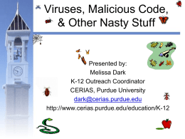 Viruses, Malicious Code, & Other Nasty Stuff
