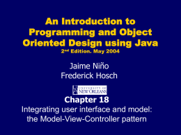 Chapter 18: Integrating user interface and model: the