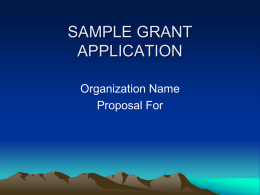 Sample Grant Application (PowerPoint)