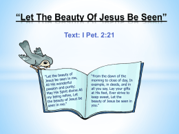 Let The Beauty Of Jesus Be Seen&rdquo;