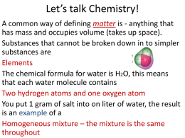 Let’s talk Chemistry!