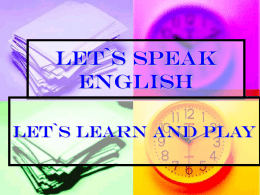 Let`s speak English