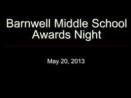 Barnwell Middle School Awards Night