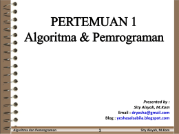 PERTEMUAN 1 Algoritma & Pemrograman
