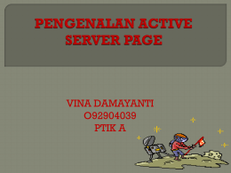 PENGENALAN ACTIVE SERVER PAGE