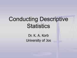 Statistics: An Overview - Educational Psychology