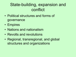 State-building, expansion and conflict