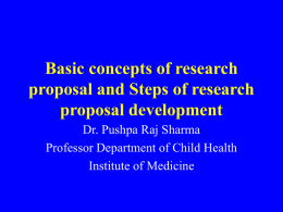 Basic concepts of research proposal and Steps of research