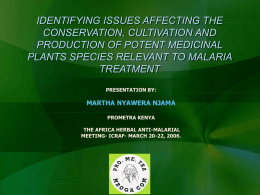 IDENTIFYING ISSUES AFFECTING THE CONSERVATION, CULTIVATION