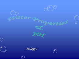 Water Properties & pH