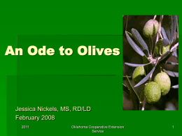 An Ode to Olives - Oklahoma State University–Stillwater