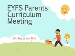 EYFS Parents Curriculum Meeting