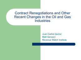 Contract Renegotiations and Other Recent Changes in the