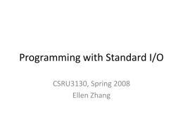 Unix: Programming with Standard I/O
