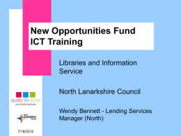 New Opportunities Fund ICT Training