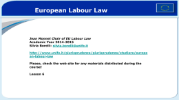 Jean Monnet Chair of EU Labour Law Academic Year 2014