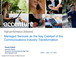 Managed Services as the key catalyst of the communications