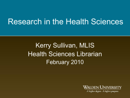 Research in the Health Sciences