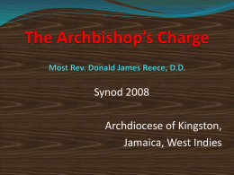 SYNOD 2008 Archdiocese of Kingston, W I