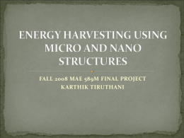 ENERGY HARVESTING USING MICRO AND NANO STRUCTURES