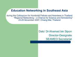 Education Networking in Southeast Asia during the
