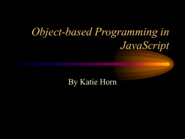 Object-based Programming in JavaScript