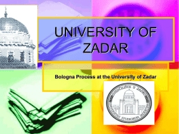 UNIVERSITY OF ZADAR