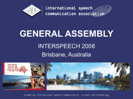 ISCA 2003 General Assembly