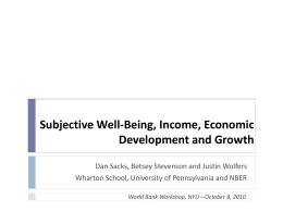 Economic Growth and Happiness: Reassessing the Easterlin