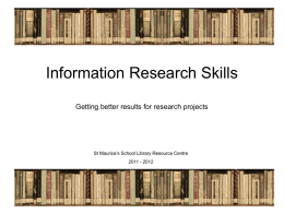 Information Research Skills