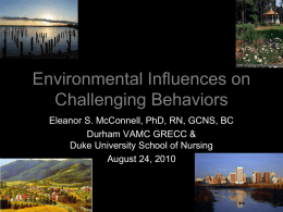Environmental Influences on Challenging Behaviors