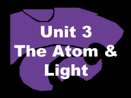 Unit 3 The Atom & Light
