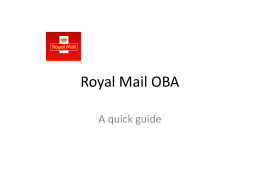 Royal Mail OBA