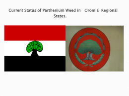Current Status of Parthenium Weed in oromiya Regional States