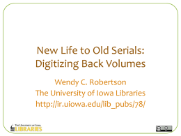 New Life to Old Serials: Digitizing Back Volumes