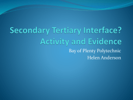 Secondary Tertiary Interface? Activity and Evidence