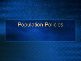 Population Policies - geo